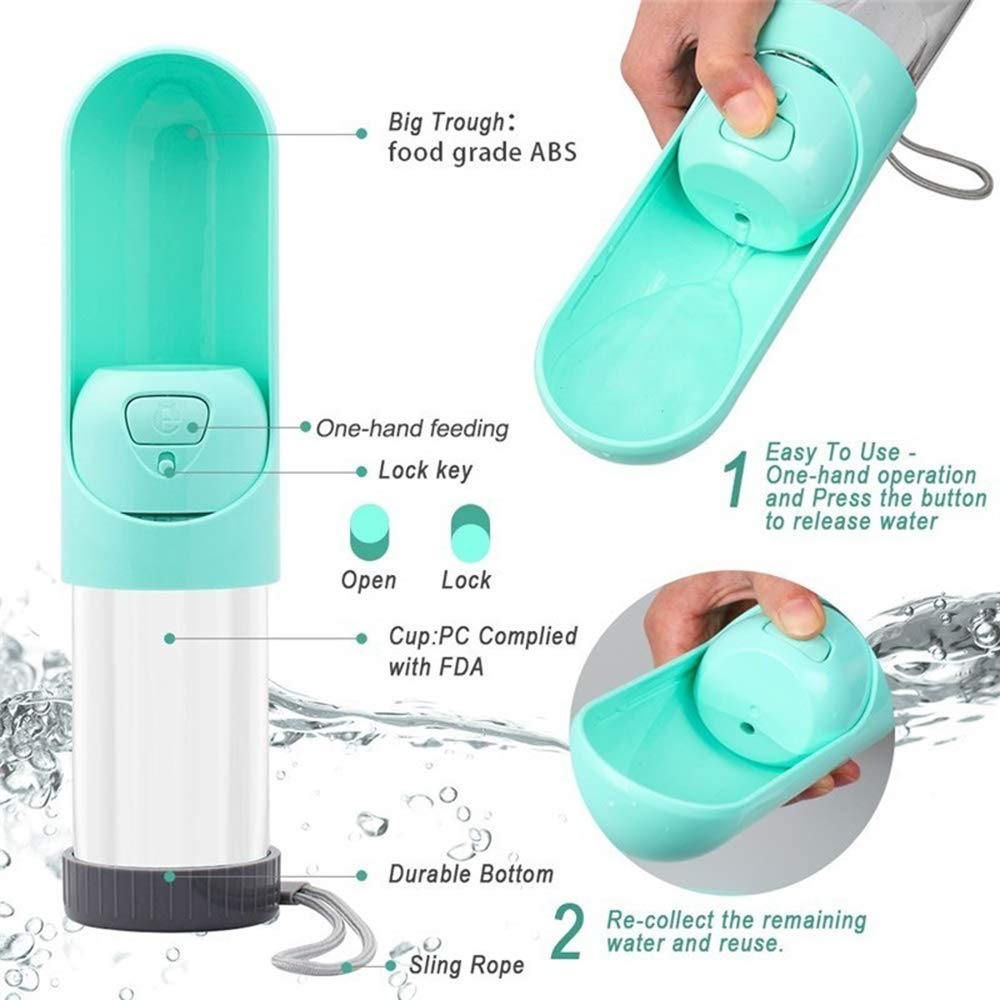 Best Portable Dog Water Bottle Bowl For Walking Hiking Travel Crate | On the go Puppy Doggy Dispenser Container With Attachment - Image 3