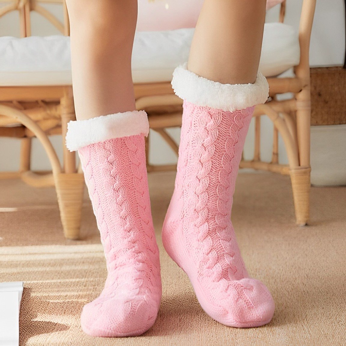 Sherpa Lined Slipper Socks | Sherpa Socks Womens - Image 5