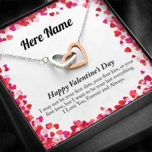 Customized Name Valentine's Day Interlocking Hearts Necklace Gift | For Wife or Girlfriend