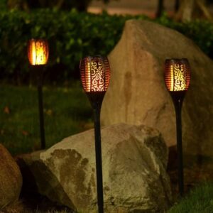 Outdoor Solar Flame Torch Lights - Solar Torch Lights with Flickering Flame