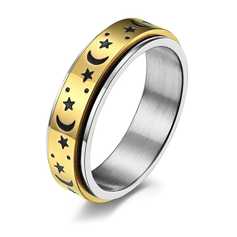Anti Anxiety Spinner Ring - Star Moon Ring Tik Tok Anxiety Ring - Image 4