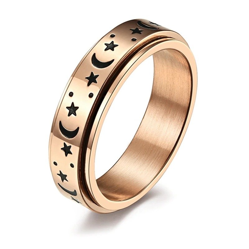 Anti Anxiety Spinner Ring - Star Moon Ring Tik Tok Anxiety Ring - Image 3