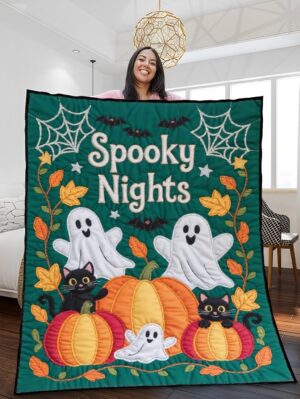 Hauntingly Sweet Quilted Blanket – Enchanted Autumn Patchwork