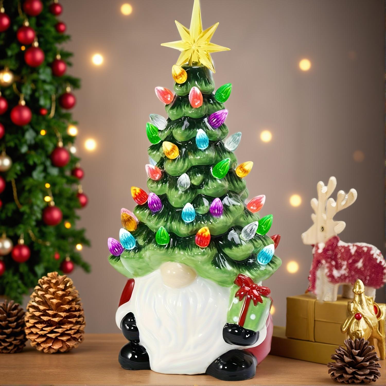Charming Resin Gnome Christmas Tree – 46 Multicolor Lights, Battery-Operated, Indoor/Outdoor Holiday Decor - Image 2