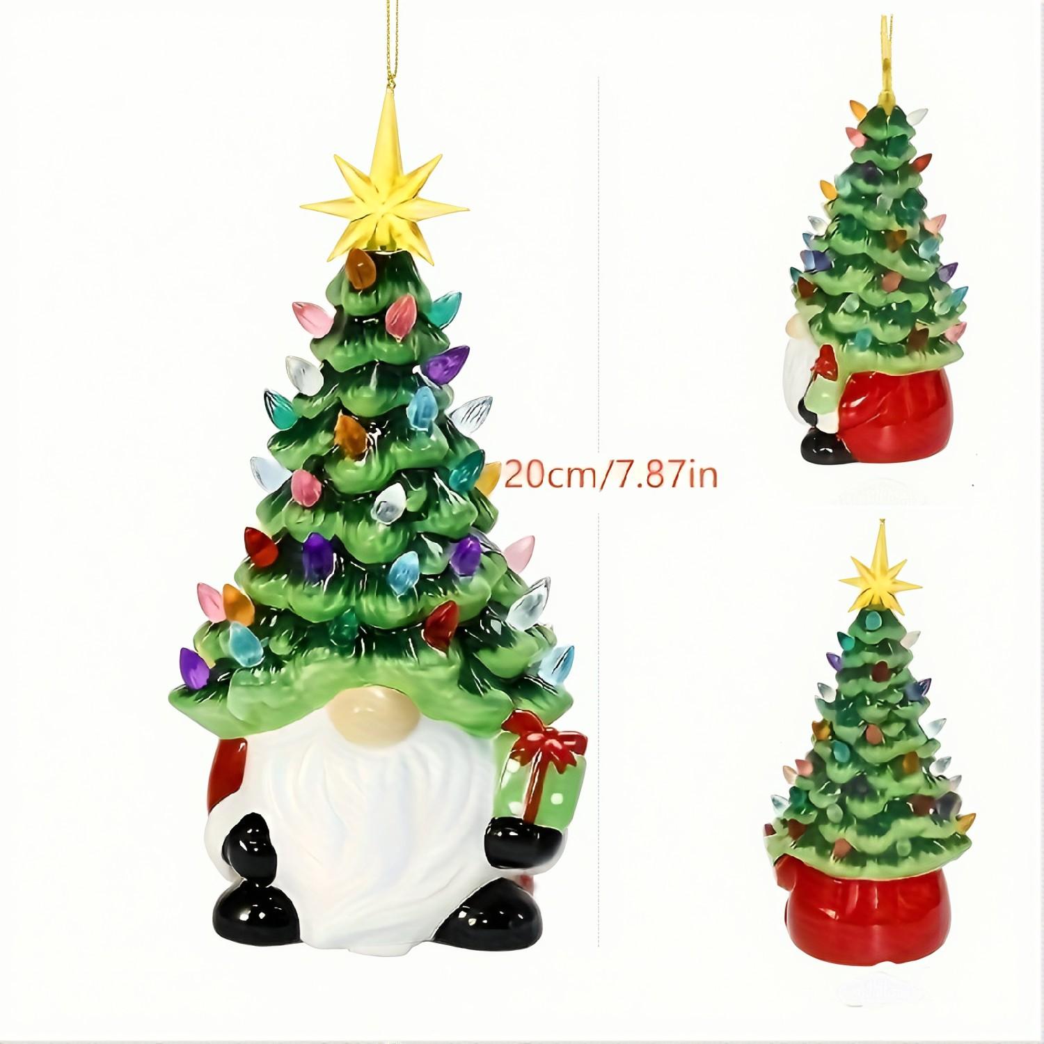 Charming Resin Gnome Christmas Tree – 46 Multicolor Lights, Battery-Operated, Indoor/Outdoor Holiday Decor - Image 4