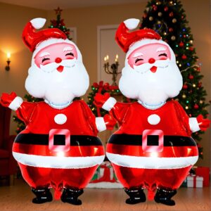 2 Pack Giant 47" Extra Large Santa Claus Decorative Balloon – Vibrant Aluminum Foil, Inflatable, Christmas Party Essential, Festive Decor, Holiday Supplies, Indoor Outdoor Use