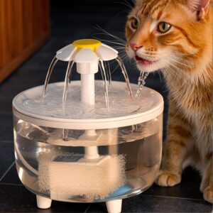 50.72 Oz Clear Pet Drinking Fountain – Ultra-Quiet, USB Powered, Easy to Clean, BPA Free, Suitable for Cats And Small Pets