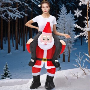 Inflatable Santa Ride-On Costume – Polyester Material, Funky Streetwear, Battery Powered/USB Dual Use, for Christmas Party, Halloween, Thanksgiving Day, Mardi Gras Day