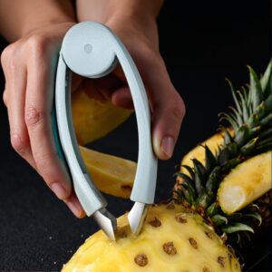 Stainless Steel Pineapple Corer – Ergonomic Comfort, Multi-Functional Fruit Strawberry Hull Remover, Kitchen Gadget for Easy Peeling and Slicing