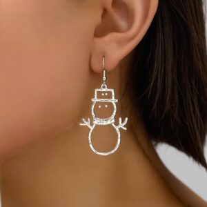 Cute Snowman Hollow Dangle Earrings – Fashionable Accessories For Women