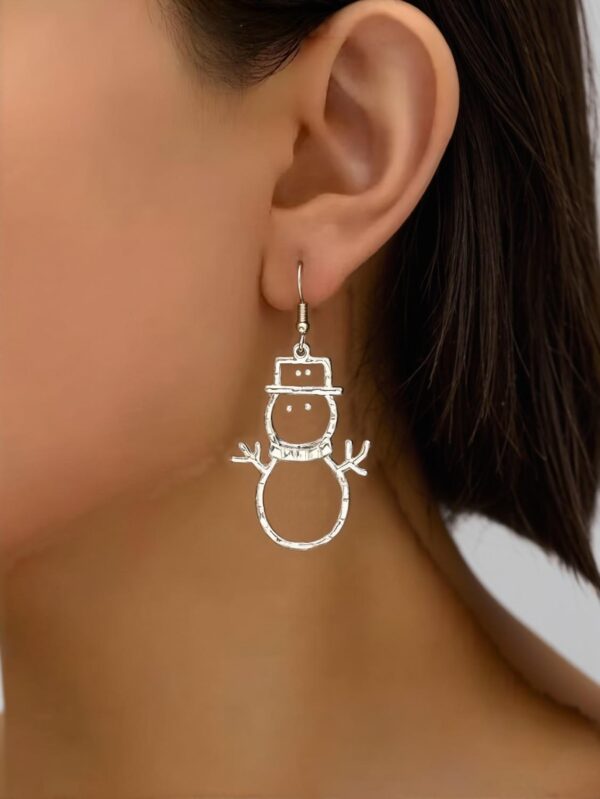 Cute Snowman Hollow Dangle Earrings – Fashionable Accessories For Women