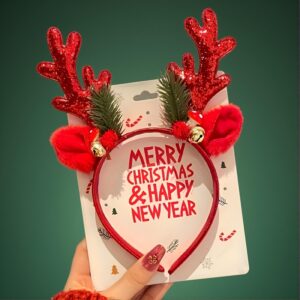 Christmas Reindeer Antler Headband – Cute Animal Elements, Non-Feather, Fashion Dress-Up Hair Band, Ideal for Gifts