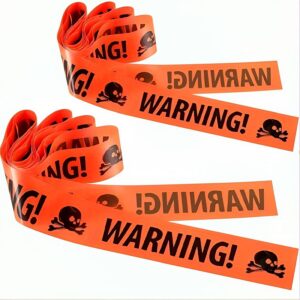 2 Pack Orange Pirate Skull Warning Tape