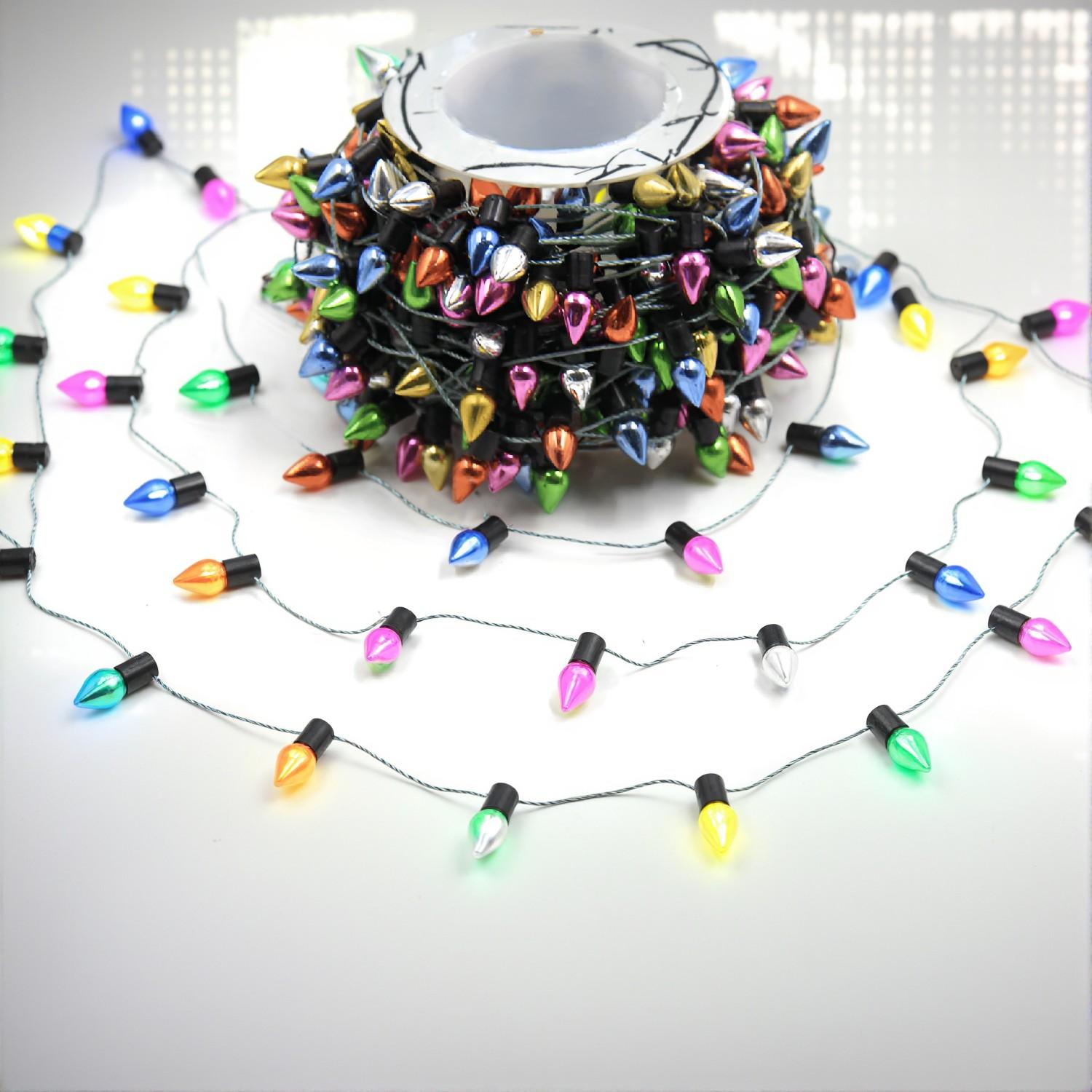 16.5 Ft Christmas Tree Garland String Decoration – Festive Miniature Plastic Light Bulb Ornaments, No-Electricity Required, DIY Multicolor Fairy Lights for Xmas, New Year Celebrations, Home Decor - Image 2