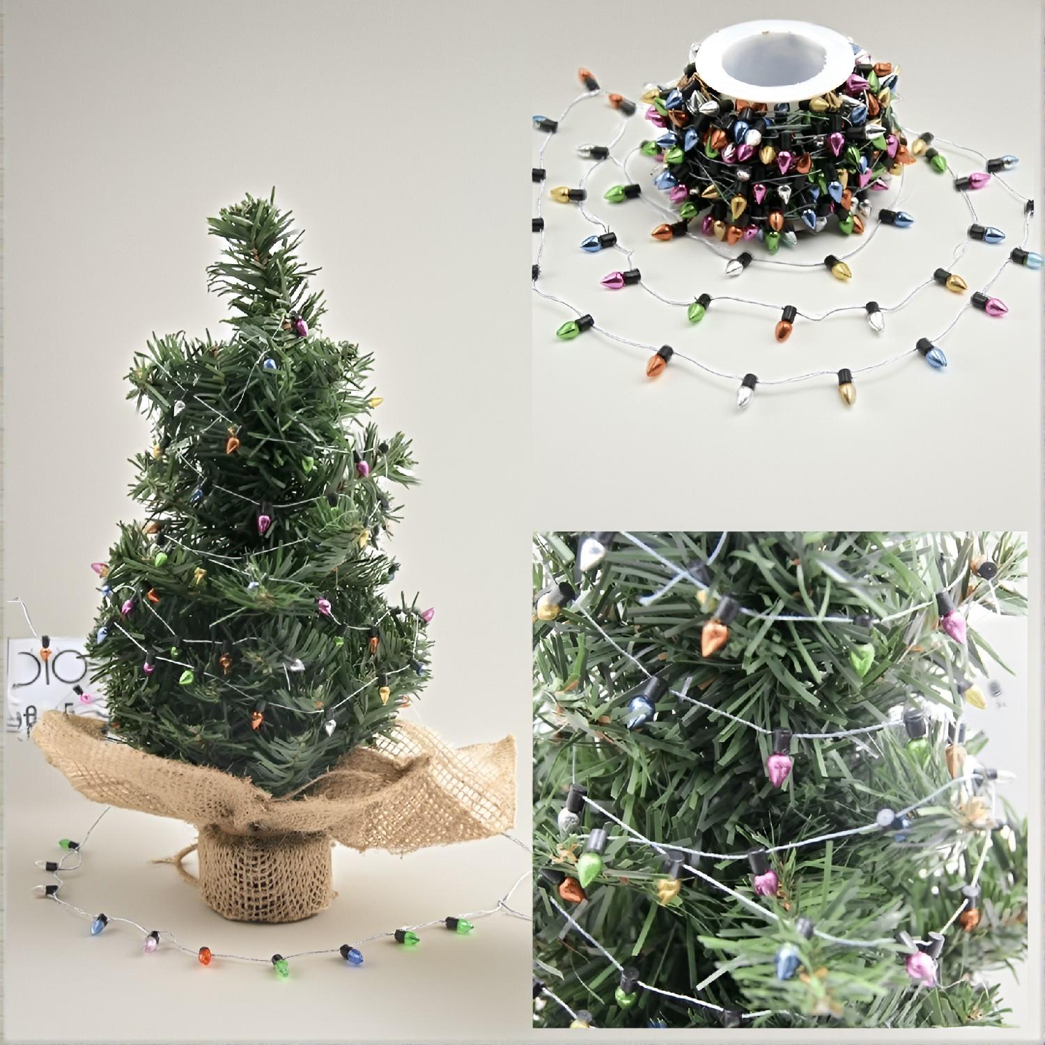 16.5 Ft Christmas Tree Garland String Decoration – Festive Miniature Plastic Light Bulb Ornaments, No-Electricity Required, DIY Multicolor Fairy Lights for Xmas, New Year Celebrations, Home Decor - Image 3