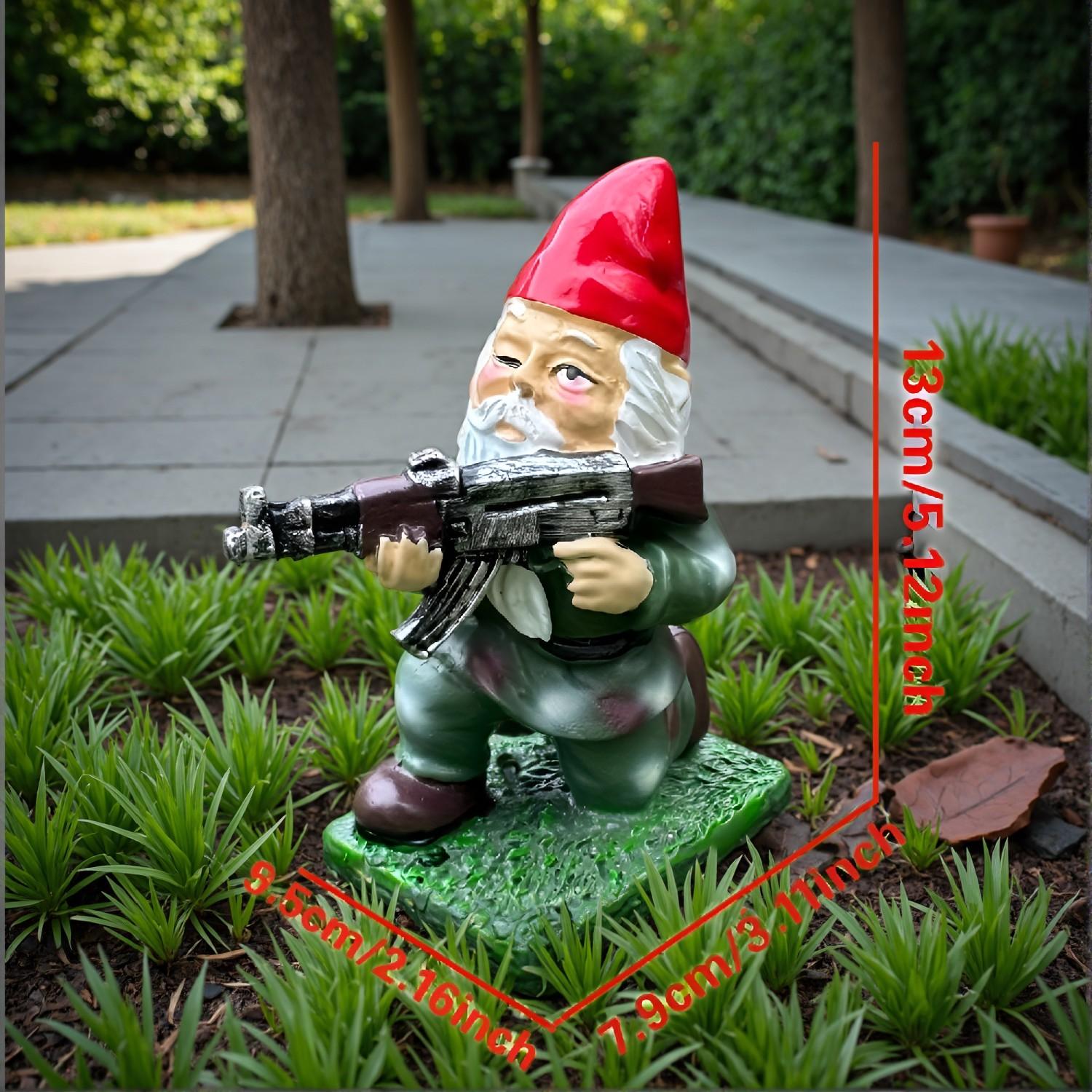 Tactical Team Garden Gnome Soldiers – Resin Military Gnome Figurines, Combat Garden Gnomes Statue, Cartoon Themed, Versatile Room Decor for Halloween, No Electricity Required - Image 4