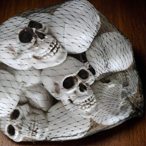 10 Pack Halloween Skull Decorations – Spooky Hanging Ornaments for Haunted House & Secret Room, Creative Plastic Skeleton Props Size 3x2 Inches