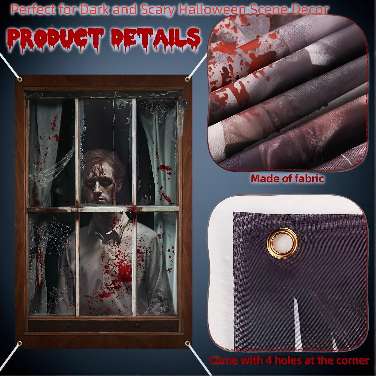 2 Pack Halloween Window Decorations - Scary Skull Silhouettes - Image 3