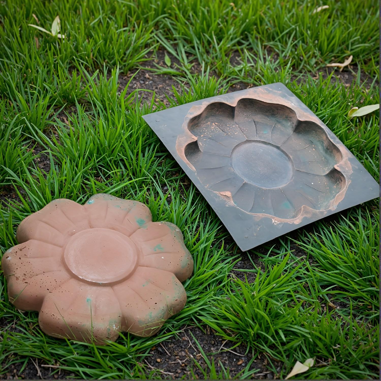 Reusable Plastic Flower Petal Paving Mold – DIY Cement Path Maker for Garden Walkways and Courtyards