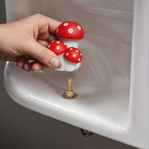 2 Pcs Glow-In-The-Dark Toilet Bolt Covers – Push-On Installation, Mushroom-Like Bathroom Decor Caps, No Tools Needed, Scratch & Impact Resistant