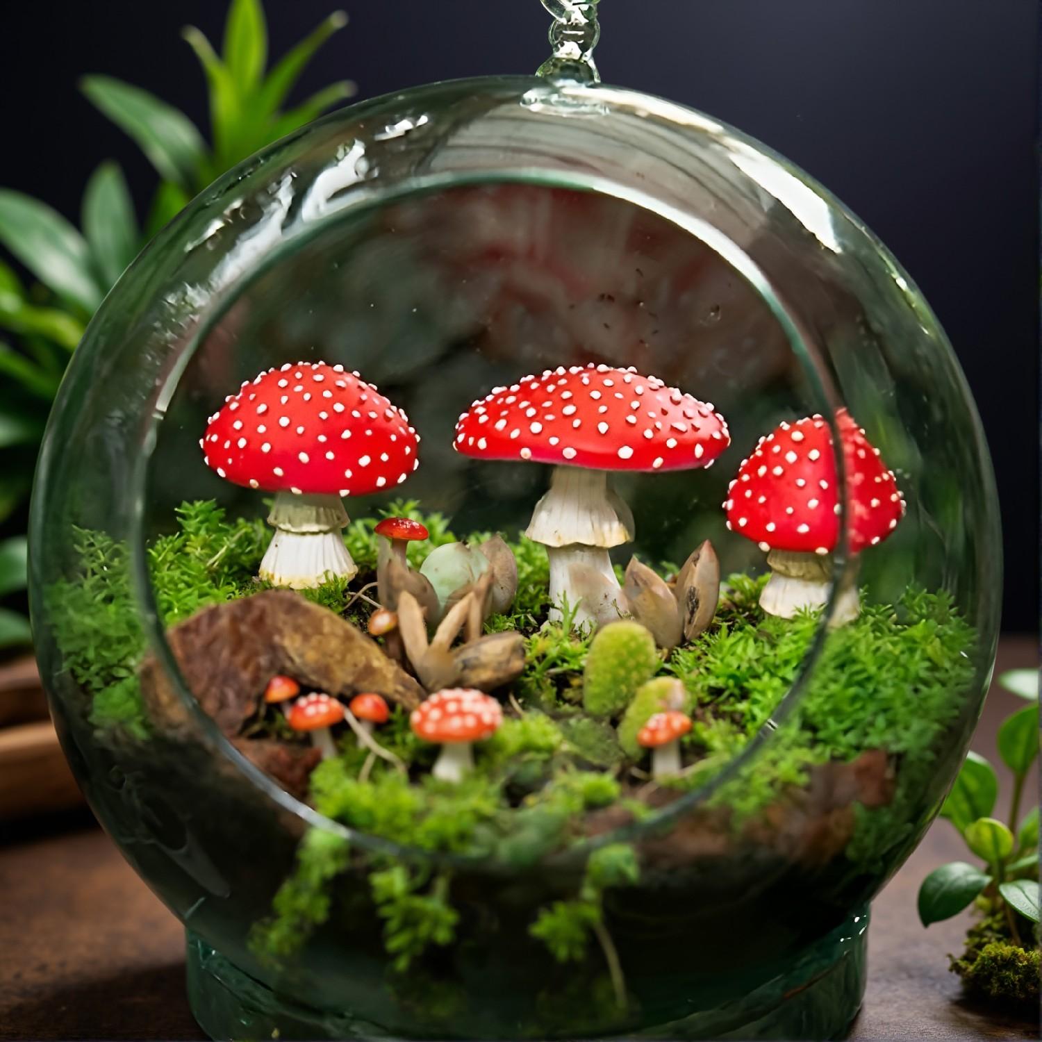 3 Pcs Luminous Mushroom Set – Resin Garden Potted Decor, Glow in the Dark Statues, Miniature Landscape Design - Image 3