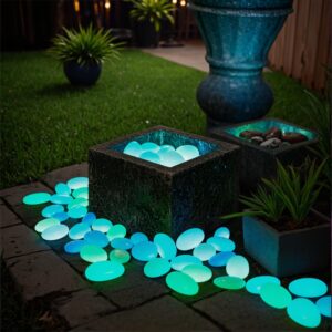 1000 Pcs Glow-In-The-Dark Pebbles – Colorful, Reusable Garden Decor for Landscaping, Weddings, Parties, Festivals & Aquariums
