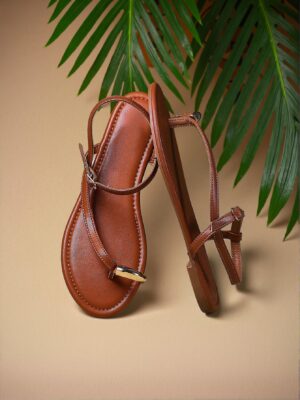 Elegant Maroon Women Flat Sandals Featuring a Chic Round-Toe Design with Thin Straps and Toe Ring, Perfect for Daily Wear and Vacation. Cute, Comfortable, Aesthetic, Classy, Trendy, Casual, Chic, Stylish, Luxury Sandals For Summer, Beach, Vacation And Spring.