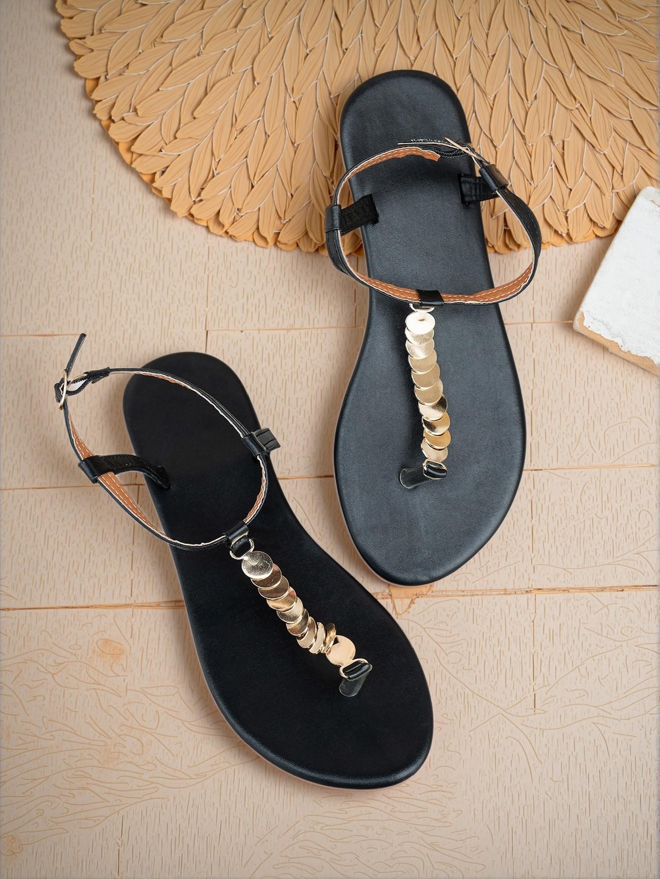 Elegant Black Women Flat Sandals, Stylish Bohemian Beaded Gem Thong Sandals for Vacation and Spring/Summer, Cute, Comfortable, Aesthetic, Classy, Trendy, Casual, Chic, Stylish, Luxury Sandals For Summer, Beach, Vacation And Spring - Image 3