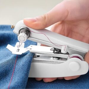 Portable Mini Sewing Machine – Handheld Manual Easy Sewing, Home Portable Tailor, White, Small Tailor