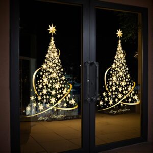 Christmas Tree Wall Sticker – Glass Decoration For Windows, No Bulbs, No Electricity Needed