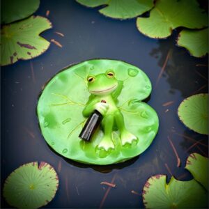 Frog Resin Statue – Vibrant Green Outdoor Garden Decoration, Suitable for Ponds, Pools, and Planters