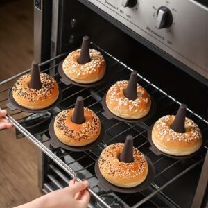6 Pcs Food Grade Silicone Donut and Bagel Baking Mold Set – Non-Stick, Dishwasher Safe, Heat-Resistant, Microwave Safe For Bread, Donut, Cake, Mousse, Pudding, Bagel