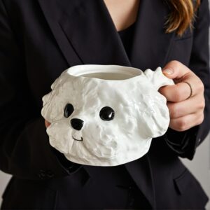 Cute Puppy Dog Ceramic Mug with Lid – High-Looking and Exquisite Design Coffee Cup with Lid, Birthday Gift, Festival Blessings