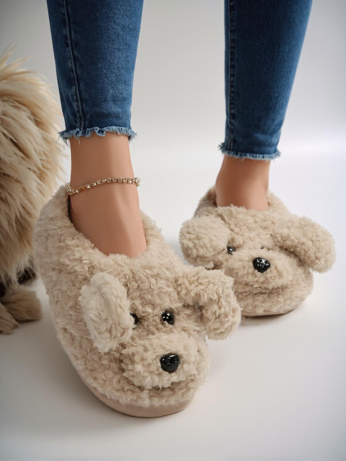 Women's Cartoon Dog Design Furry Novelty House Slippers – Comfortable Indoor Footwear - Image 5