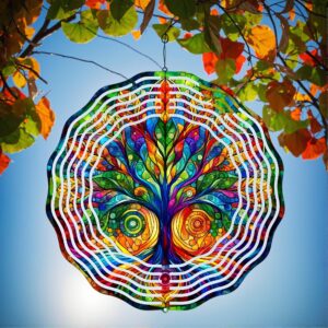 10" Tree Of Life Metal Wind Spinner – Outdoor Garden Decor, Perfect For Yard & Patio, Ideal Gift For All Seasons