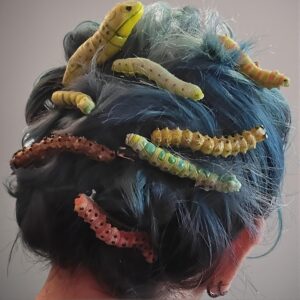 6 Pcs Realistic Caterpillar Hair Clips – Fake Bug Prank Accessories with Antennae & Expressive Eyes, Vibrant Colors for Halloween, Christmas Parties, Graduation & Adult Events.