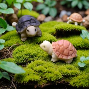 2 Pcs Miniature Resin Turtles For Moss Landscapes – Perfect For Christmas Home Decor