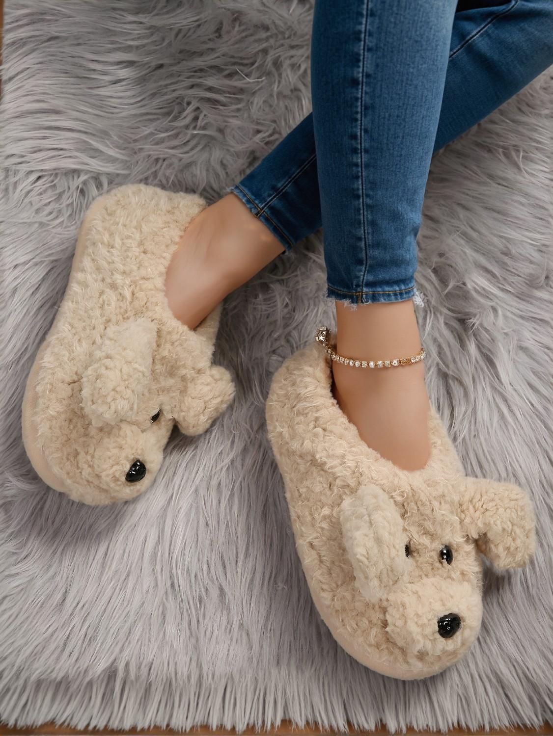 Women's Cartoon Dog Design Furry Novelty House Slippers – Comfortable Indoor Footwear - Image 4