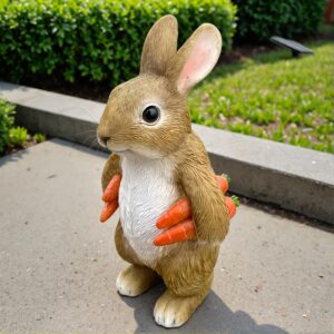 Vintage-Style Resin Bunny Statue – Durable, Weather-Resistant, Realistic Animal Figurine For Easter Garden Decor