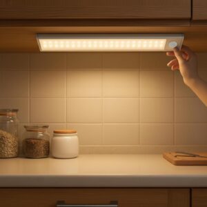 Under Cabinet Lights with Motion Sensor – 76 LED Rechargeable Night Light for Kitchen, Closet, Wardrobe, Indoor Lighting