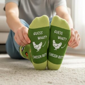 Funny Chicken Socks – Novelty Gift For Chicken Lovers, Farm Animal Gag Gift