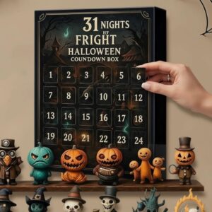 31 Nights of Fright Halloween Countdown Box – Figurines, 2025 Halloween Advent Calendar Gift Box, Scary Doll Kids Gifts