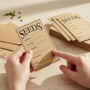 20 Pcs Brown Paper Seed Envelopes – Resealable Brown Paper Seed Envelopes, Secure Tiny Envelopes for Collecting Vegetable Seeds, Gardeners, and Agricultural Use