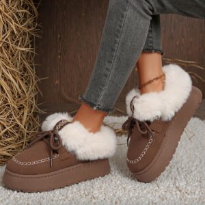 Elegant Brown Women Home Slippers Cozy Faux Fur Lined Ankle Booties for Comfort and Style, Cute, Fancy, Aesthetic, Stylish, Fashionable, Trendy Flat Slippers For Women