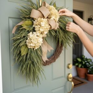 Hydrangea Wreath – Year Round Wreath, Everyday Wreaths, Front Door Wreaths, Farmhouse Decor, Unique Home Decor, Farmhouse Wreaths