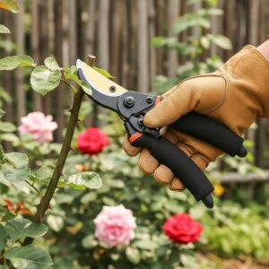 Heavy-Duty SK5 Steel Pruning Shears – Ergonomic Comfort Grip, Durable Garden Scissors for Trimming and Cutting, Ideal for Home and Garden Use, Ambidextrous Design