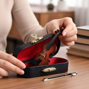 Mini Small Violin – Miniature Music Instrument With Support