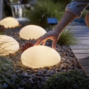 Solar Pebble Lights – Outdoor Waterproof Decor For Garden/Patio, Light Sensor Lamp & Portable For Path