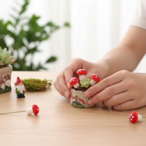 20 Pcs Mini Mushroom Artificial Garden Fairy Decorations – For Home DIY Micro Landscape Decor
