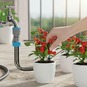 10 Dripper Head Kit – Garden Automatic Watering Device, Gardening Irrigation System, Drip Seepage Device for Greenhouse Balcony Pot Plants Accessories (Threaded Connection: 1/2 Inch (20mm))